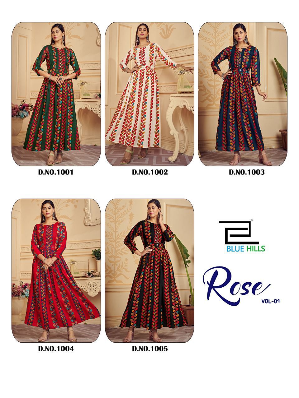 Blue Hills Rose 1 Rayon Ethnic Wear Wholesale Kurti Collection	